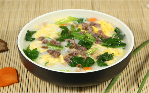 粥員外菠菜牛肉蛋花粥加盟